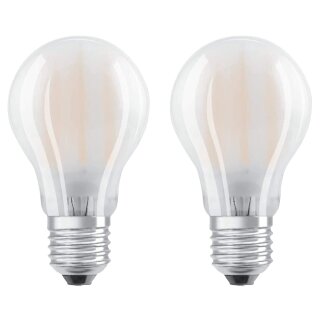 2 x Osram LED Filament Leuchtmittel Birne A60 7,5W = 75W E27 matt 1055lm Neutralweiß 4000K 300°