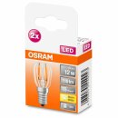 2 x Osram LED Filament Leuchtmittel Röhre T26 Kühlschrank 2,2W = 12W E14 klar 110lm warmweiß 2700K