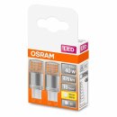 2 x Osram LED Leuchtmittel Stiftsockel 3,8W = 40W G9 470lm warmweiß 2700K 300°
