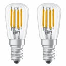 2 x Osram LED Filament Leuchtmittel Röhre T26 Kühlschrank 2,8W = 25W E14 klar 250lm warmweiß 2700K