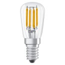 2 x Osram LED Filament Leuchtmittel Röhre T26 Kühlschrank 2,8W = 25W E14 klar 250lm warmweiß 2700K