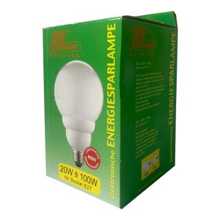 TS Electronic Energiesparlampe Globe G100 20W = 100W E27 matt 800lm warmweiß 2700K