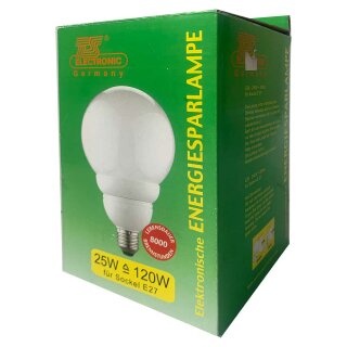 TS Electronic Energiesparlampe Globe G100 25W = 120W E27 matt 1170lm warmweiß 2700K