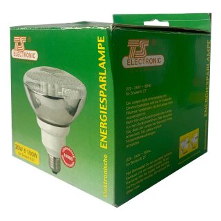 TS Electronic Energiesparlampe Reflektor R120 20W = 100W E27 6000lm warmweiß 2700K