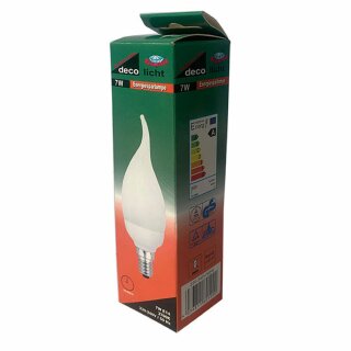 Karat Energiesparlampe Windstoß Kerze 7W = 30W E14 matt 300lm warmweiß 2700K