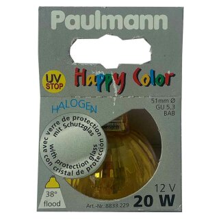 Paulmann Halogen Reflektor Happy Color 20W GU5,3 12V Gelb warmweiß 2700K 38°