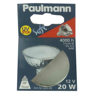 Paulmann Halogen Reflektor soft 20W GU5,3 12V matt warmweiß 2700K 4000h dimmbar 38°