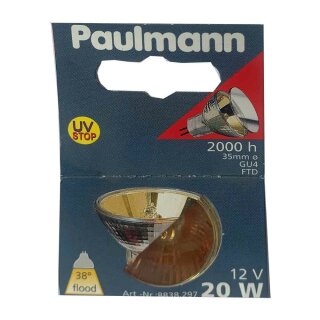 Paulmann Halogen Reflektor 20W GU5,3 12V Gold 2000h dimmbar cool beam 38°