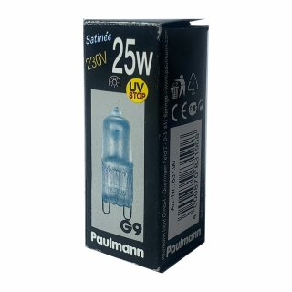 Paulmann Halogen Stiftsockellampe 25W G9 230V matt Satin 230lm warmweiß 2700K 2000h dimmbar
