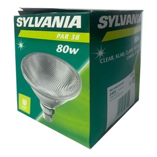 Sylvania Halogen Leuchtmittel Reflektorform PAR38 80W E27 klar Warmweiß 2500K