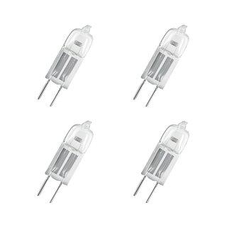 4 x TIP Halogen Leuchtmittel Stiftsockelform 10W G4 12Vklar 95lm warmweiß 2700K