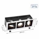 Spectrum Einbauleuchte Modern Day Mini Weiß eckig 28,9x11,2cm max. 3 x 50W GU10 ohne Leuchtmittel