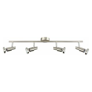 LED Deckenleuchte Strahler Mega Nickel 4 x 5W GU10 1680lm warmweiß 3000K schwenkbar