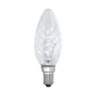 Merkur Glühbirne Kerze gedreht 60W E14 klar 60 Watt Glühlampe warmweiß dimmbar