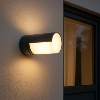 Lutec LED Außenleuchte Wandlampe Cyra Anthrazit IP54 8W 500lm warmweiß 3000K drehbar