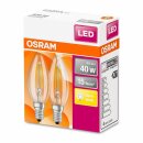 2 x Osram LED Filament Leuchtmittel Kerzen 4W = 40W E14 klar 470lm warmweiß 2700K