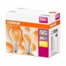 2 x Osram LED Filament Leuchtmittel Birne A60 4W = 40W E27 klar 470lm warmweiß 2700K 300°
