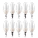 10 x Philips Softone Energiesparlampe Kerze 5W = 21W E14...