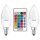 2 x Osram LED Kerze 4,5W = 25W E14 matt 250lm RGBW warmweiß 2700K Farbwechsel mit Fernbedienung