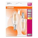 2 x Osram LED Filament Leuchtmittel Kerzen 4W = 40W E14 klar 470lm warmweiß 2700K
