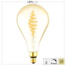 LED Spiral Filament A160 BigDrop 7W = 40W E27 Gold 470lm extra warmweiß 1800K DIMMBAR