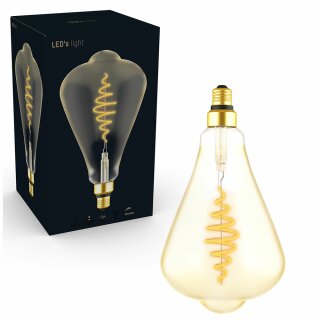 LED Spiral Filament ST164 Edison 7W = 40W E27 Gold 470lm extra warmweiß 1800K DIMMBAR