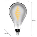 LED Spiral Filament A160 BigDrop 8,5W = 20W E27 Rauchglas 200lm extra warmweiß 1800K DIMMBAR
