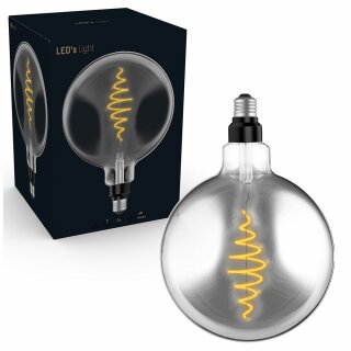 LED Spiral Filament G200 Globe 8,5W = 20W E27 Rauchglas 200lm extra warmweiß 1800K DIMMBAR