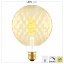LED Spiral Filament G125 Globe Ananas 5W = 35W E27 Gold...