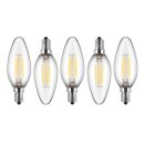 5 x Blulaxa LED Filament Leuchtmittel Kerze 4,5W E14 klar...