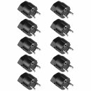 10 x Adapter Schweiz zu EU Converter Stecker Reiseadapter Schwarz