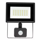 Spectrum LED Fluter Noctis Lux 3 Schwarz IP44 20W 2050lm Tageslichtweiß 6000K mit Bewegungsmelder