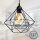 B.K.Licht Pendelleuchte Retro Draht Vintage Schwarz Ø32cm max. 40W E27 ohne Leuchtmittel