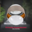 B.K.Licht LED Deckenleuchte Stoff Taupe Gold Ø32cm 12W 1200lm Neutralweiß 4000K Sternenhimmeleffekt