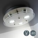 B.K.Licht LED Deckenleuchte Nickel matt rund Ø25cm...