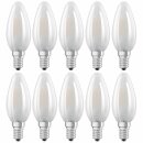 10 x Osram LED Filament Leuchtmittel Kerze 2,8W = 25W E14 matt 250lm warmweiß 2700K DIMMBAR