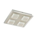Briloner LED Deckenleuchte Silber quadratisch 28cm 4 x 5W 1600lm warmweiß 3000K