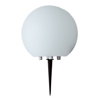 Außenleuchte Lichtkugel Weiß Ø25cm IP54 max. 60W E27 ohne Leuchtmittel mit Erdspieß