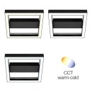 Brilliant LED Wand- & Deckenleuchte Icarus Schwarz 30x30cm 18W 1800lm RGB + CCT Dimmbar mit Fernbedienung
