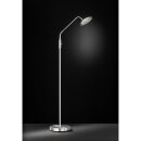 Wofi LED Stehleuchte Orta Nickel matt 135cm 12W 800lm warmweiß 3000K Dimmbar mit Schalter