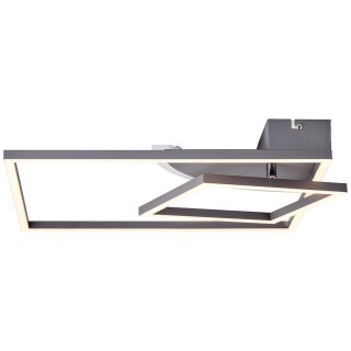 Brilliant LED Deckenleuchte Zorg Edelstahl 41cm 30W 3200lm Warmweiß 3000K 3-Stufen dimmbar