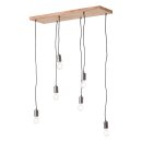 Brilliant Pendelleuchte Rustik Schwarz/Holz max. 6 x 40W E27 ohne Leuchtmittel kürzbar