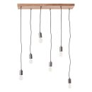 Brilliant Pendelleuchte Rustik Schwarz/Holz max. 6 x 40W...