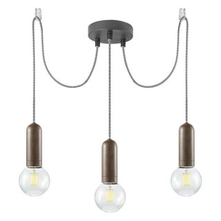 Paul Neuhaus Pendelleuchte Turn Me Schwarz/Rost max. 3 x 60W E27 ohne Leuchtmittel