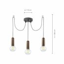 Paul Neuhaus Pendelleuchte Turn Me Schwarz/Rost max. 3 x 60W E27 ohne Leuchtmittel