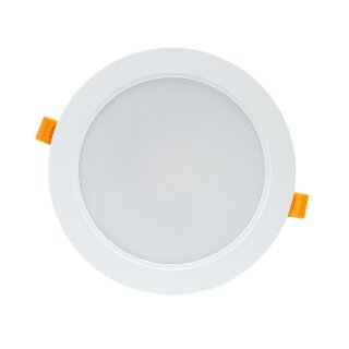 Spectrum LED Einbauleuchte Downlight DURE 3 Weiß rund Ø17cm IP54 18W 2200lm Tageslicht 6000K kaltweiß 110°