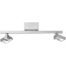 Brilliant LED Deckenleuchte 90 Degree Silber Eisen 2 x 3,6W 780lm warmweiß 3000K schwenkbar EasyDim Schalter dimmbar