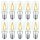 10 x LED Filament Leuchtmittel Röhre T22x55 1,5W E14 klar 180lm extra warmweiß 2200K