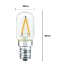10 x LED Filament Leuchtmittel Röhre T22x55 1,5W E14 klar 180lm warmweiß 2700K