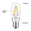 10 x LED Filament Leuchtmittel Röhre T22x55 1,5W E14 klar 180lm warmweiß 2700K